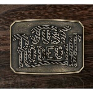 Montana Silversmiths Dale Brisby Just Rodeoin'‎ Western Buckle Retail $50 - NEW